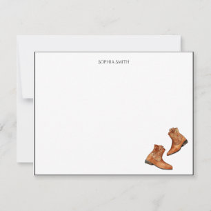 Western Cowboy boots Personalised Thank You Card