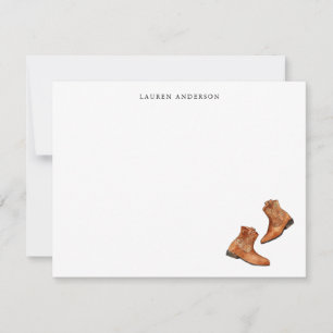 Western Cowboy boots Personalised Thank You Card