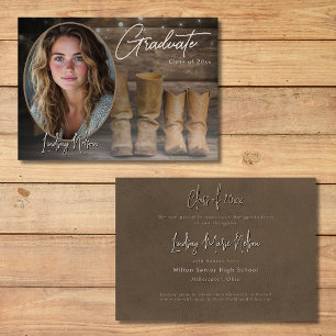 Western Cowboy Boots Photo Graduation Announcement
