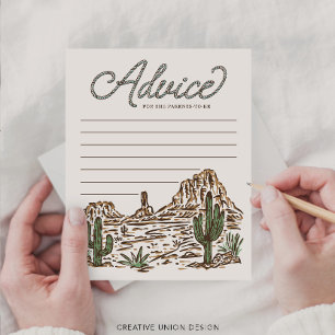 Western Cowboy Boy Baby Shower Advice Cards