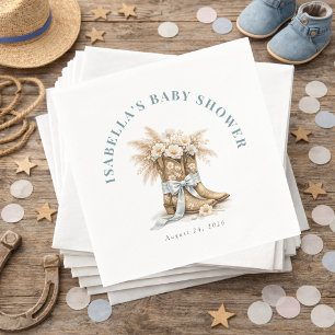 Western Cowboy Boy Baby Shower Napkin