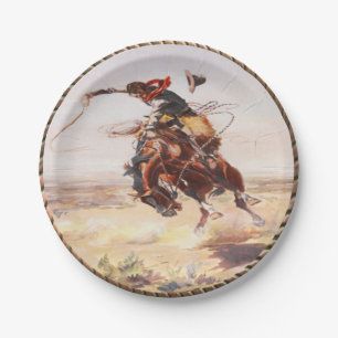 Western Cowboy Bronc Rider Party Plates
