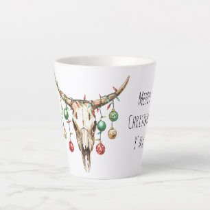 Western Cowboy Bull Ornaments Christmas Latte Mug