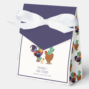 Western Cowboy Cactus Rooster Chicken Baby Shower Favour Box