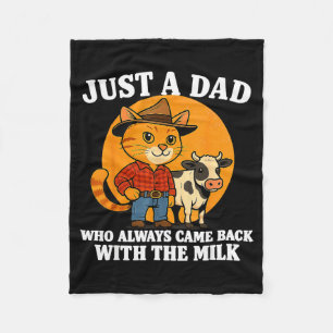 Western Cowboy Cat Just A Dad Who Came Back With M Fleece Blanket