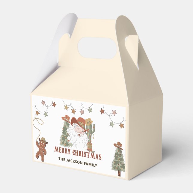Western Cowboy Christmas Party Favour Box (Front Side)
