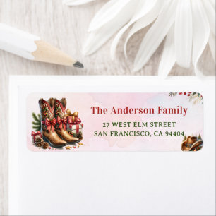 Western Cowboy Christmas Return Address Label