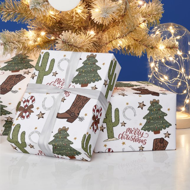 Western Cowboy Country Christmas Wrapping Paper (Holidays)