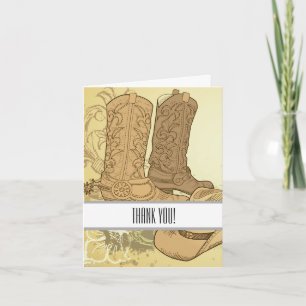 Western  Cowboy Cowgirl Boots Thank You