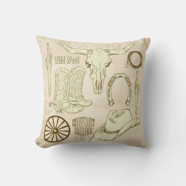 Western Cowboy Cowgirl Cushion (Front)