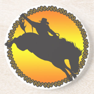 Western Cowboy Cowgirl Horse Barn Rodeo Coasters