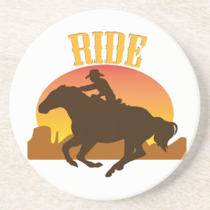 Western Cowboy Cowgirl Horse Barn Rodeo Coasters