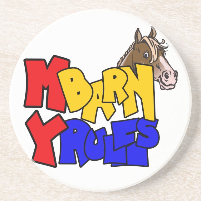 Western Cowboy Cowgirl Horse Barn Rodeo Coasters (Front)