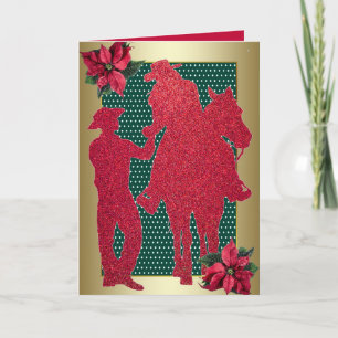 Western Cowboy Cowgirl Horse Holiday Card