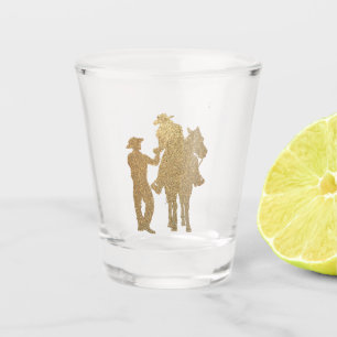 Western Cowboy Cowgirl Horse Shot Glass