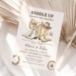 Western Cowboy Cowgirl Joint Birthday Invitation<br><div class="desc">Cowboy Cowgirl Joint Birthday Invite, 
Siblings Cowboy Party, 
Western Birthday Double Celebration</div>