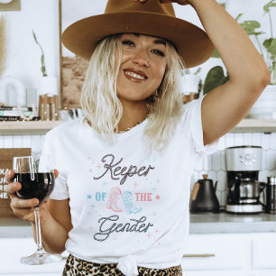Western Cowboy Cowgirl Keeper of the Gender Reveal T-Shirt
