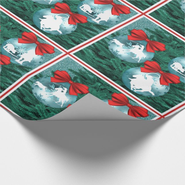 Western Cowboy Cowgirl Roping Christmas Gift Wrap (Corner)