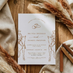 Western Cowboy Cowgirl Wedding Invitation