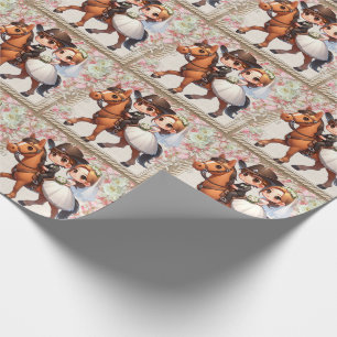 Western Cowboy Cowgirl Wedding Wrapping Paper