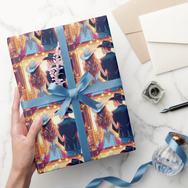 Western Cowboy Cowgirl Wedding Wrapping Paper (Gifting)