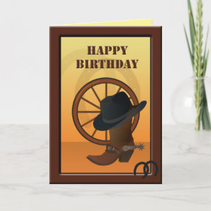 Western Cowboy Custom Birthday Card