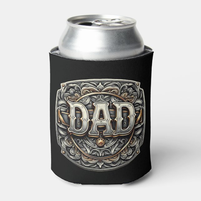 Western Cowboy DAD Father's Day  Can Cooler (Can Front)