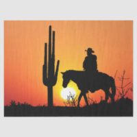 Western Cowboy Desert Sunset 13 Decoupage
