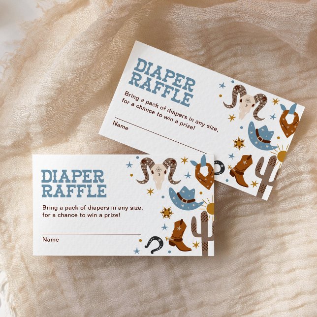Western Cowboy Diaper Raffle Rodeo Baby Shower Enclosure Card (Creator Uploaded)