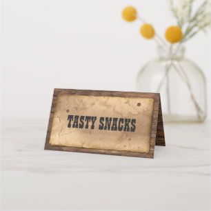 Western Cowboy Food Tent Card