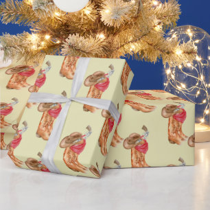 Western Cowboy Gear Pattern Wrapping Paper
