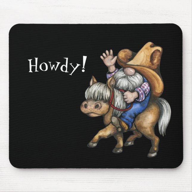Western Cowboy Gnome Mousepad (Front)