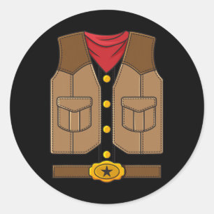 Western Cowboy Halloween Boys Kids  Classic Round Sticker