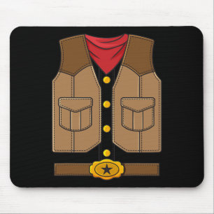 Western Cowboy Halloween Boys Kids Mouse Mat