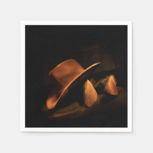Western Cowboy Hat & Boots Paper Napkin