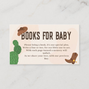 Western Cowboy Hat, Cactus   Books For Baby Enclosure Card