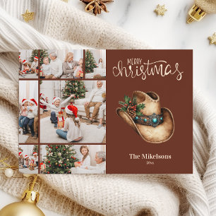 Western Cowboy Hat Christmas 7 Photo   Holiday Card