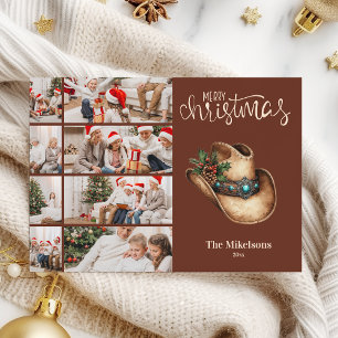 Western Cowboy Hat Christmas 8 Photo   Holiday Card