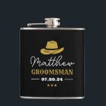 Western Cowboy Hat Classic Personalised Groomsmen Hip Flask<br><div class="desc">Personalised gifts for groomsmen with western cowboy theme. Decorated with cowboy hat with vintage western font. Text and colour are editable using the Design Tool to fit your occasion. Get this customise gift for wedding,  bachelor party,  engagement party or any other special occasions.</div>