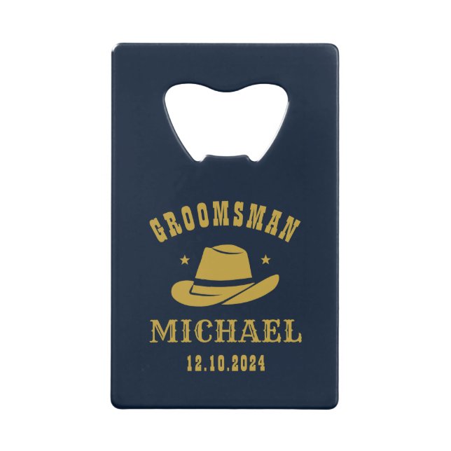 Western Cowboy Hat Groomsmen Personalised Name (Front)