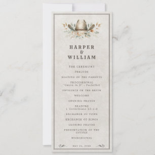 Western cowboy hat wedding program invitation