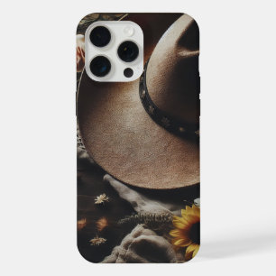 Western Cowboy Hat with Florals iPhone 15 Pro Max Case