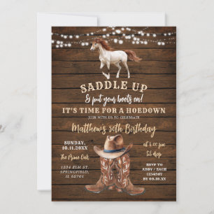 Western Cowboy Horse Birthday Invitation