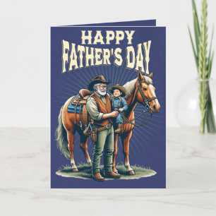 Western Cowboy Horse Child Happy Father's Day 3 Card