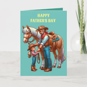 Western Cowboy Horse Child Happy Father's Day 5 Card