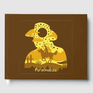 Western Cowboy Horse Lasso Wild West Guest Book