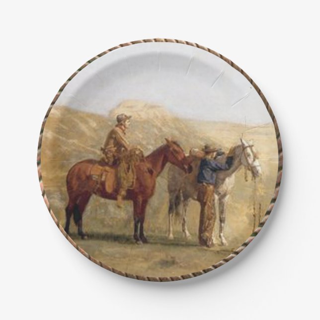 Western Cowboy Horses Party Plates (Front)