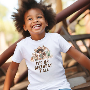 Western Cowboy It's My Birthday Y'all T-Shirt
