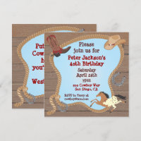 Western Cowboy Lasso Party Invitation