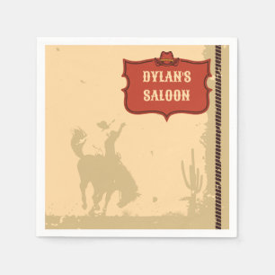 Western Cowboy Monogram Rustic Name Saloon Napkin